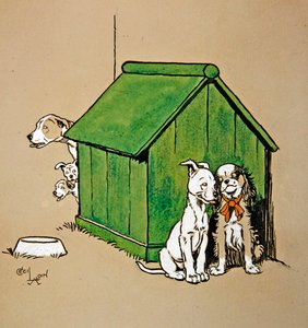 Kur yapma (renkli kağıt üzerine sulu boya ile kalem ve mürekkep) by Cecil Charles Windsor Aldin