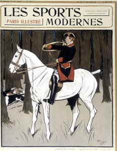 Av (at sırtında köpekleri cesaretlendiren adam) Kapak “Modern Sporlar” 02/1906 by Cecil Charles Windsor Aldin