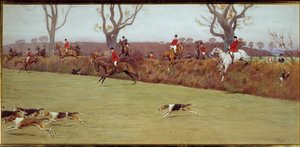 Av sahnesi, mürettebat Blackmoor Suluboya, Cecil Aldin (1870-1935) 19. yüzyıl Özel Koleksiyon by Cecil Charles Windsor Aldin