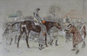 Bahisçiler Neşelenirken Kazananda Öncülük Etmek, 1920-25 civarı (pastel) by Cecil Charles Windsor Aldin