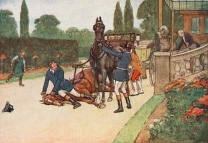 York, Mücadelesini Önlemek için Derhal Kendisini Başının üzerine Yasladı by Cecil Charles Windsor Aldin