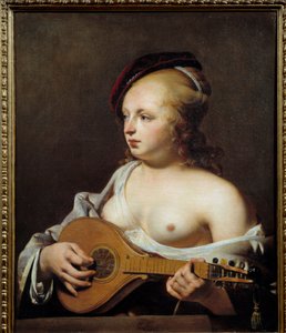 Makas oyuncusu Resim Cesar Van Everdingen (1606-1678) (ec.holl.) 17. yüzyıl Güneş. 0,75x0,6 m Rouen, Güzel Sanatlar Müzesi