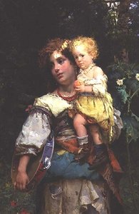 kadın ve çocuk by Cesare Auguste Detti