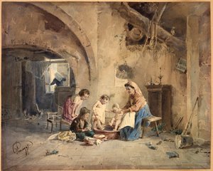 Hamam, 19. yüzyıl. by Cesare Provaggi