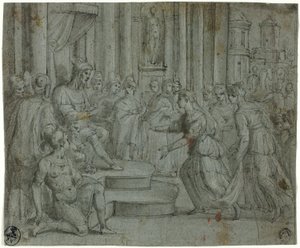 Süleyman Saba Kraliçesini Karşılarken by Cesare Rossetti