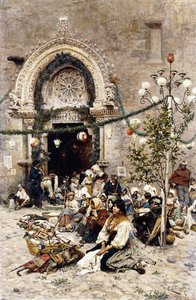 Festivalden Bir Dinlenme (tuval üzerine yağlı boya) by Cesare Tiratelli