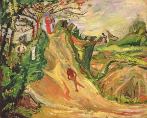 Yolda Bir Adamla Tepe by Chaim Soutine