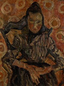 Kadın bir sandalyeye oturdu; Koltukta Oturan Kadın, C.1917-18 by Chaim Soutine