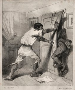 Acele eden bir alacaklı, 1840. by Cham