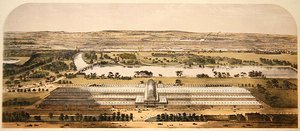 Ackermann & Co. tarafından yayınlanan Büyük Sergi Binasının Kuş Bakışı by Charles (after) Burton