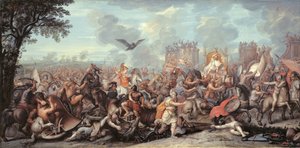 Bir Pers Generalinin Ölümü (parşömen üzerine tempera) by Charles (after) Le Brun