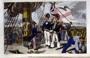 Savaştan Önce Çeyrek Güverte, John Mitford (1782-1831) 1818 (lito) tarafından 