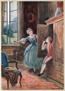 Mozart'ın Figaro'nun Evliliği operasından bir sahne. (Le Nozze di Figaro), Beaumarchais'den sonra Lorenzo da Ponte (1749-1838) tarafından librettolu komik opera (opera buffa), ilk olarak 1 Mayıs 1786'da Viyana'daki Burgtheater'da sa