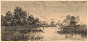 Bir Kayıkçı ile Nehirde Akşam by Charles A. Walker