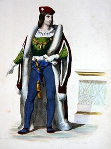 Orleans Charles Duke, portre E.Mennechet, Paris tarafından 