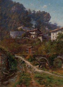 Sassenage'de. Sassenage tankları (Tuval üzerine yağlıboya) by Charles Alexandre Bertier