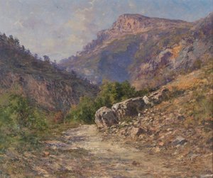 Vercors 1917'deki dağ yolu (Tuval üzerine yağlı boya) by Charles Alexandre Bertier