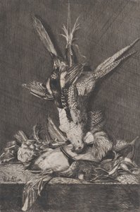 Av kuşları ve enginarlı av kupası, 1850-1900. by Charles Alphonse Deblois