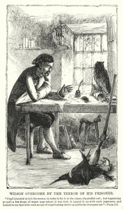 Wilson, tutsağının dehşetine yenik düştü (gravür) by Charles Altamont Doyle