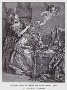 Delilik, Solmuş Yaşlılığı Gençliğin Süsleriyle Süsler by Charles Antoine (after) Coypel