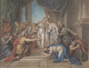 Kardeşleri tarafından tanınan Joseph, 18. yüzyıl. by Charles Antoine Coypel