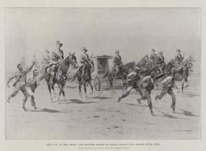 Önde CIV, Cronje'ye Atlı Eskort Modder Nehri Kampına geliyor by Charles Auguste Loye