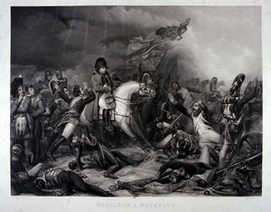 Napolyon (1769-1821) Waterloo Savaşı'nda, 1815 (mezzotint)