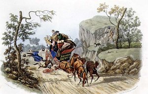R.G. tarafından kazınmış "En İyi Atanan Koçların başına kazalar gelecek!" Reeve (fl.1811-37) pub. Thomas McLean tarafından