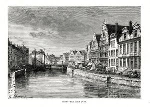 Corn Quay, Ghent, Flanders, Belçika, 1879 by Charles Barbant