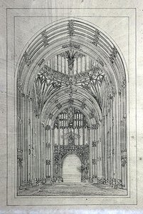 New Palace of Westminster çizimlerinin bir klasöründen Lordlar Kamarası