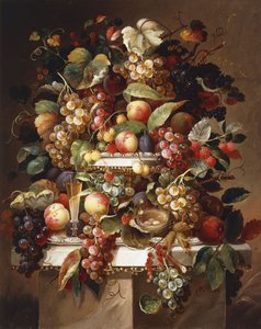 Üzüm ve Şeftali ile Natürmort, by Charles Baum