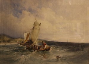 Wicklow Körfezi, c.1840 (kağıt üzerine suluboya) by Charles Bentley
