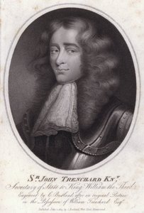 Sir John Trenchard, İngiliz politikacı ve Kral William III altında Kuzey Bölümü Devlet Bakanı (gravür) by Charles Bestland