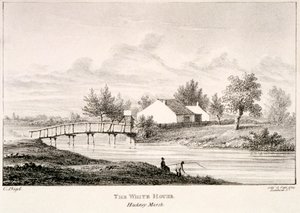 Lea Nehri kıyısındaki Beyaz Saray, Hackney Marsh, Londra, c1830 by Charles Bigot