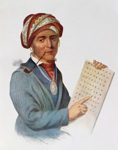 Se-quo-yah veya George Guess, 1828, Thomas L. McKenney ve James Hall tarafından yazılan 