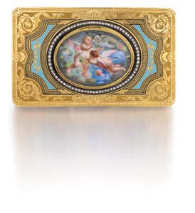 Şarkı söyleyen kuş kutusu, c.1840 (altın, elmas ve emaye) by Charles Bruguier