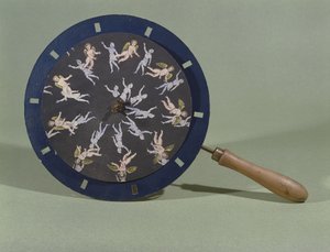 Bir melek tasarım kartı ile Phenakisticope, 1835 by Charles Chevalier