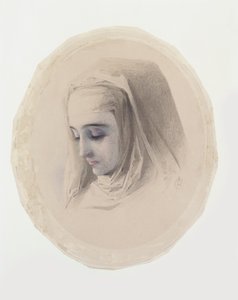 Manastır Düşünceleri için Baş İnceleme, 1851 (kağıt üzerinde wc ve guaj) by Charles Collins