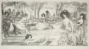 Gitarist. by Charles Edward Conder