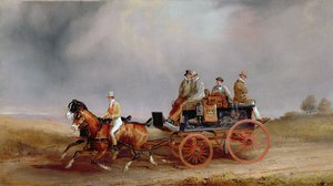 Çekime Gitmek; Bir Postillion ve Bir Oyun Arabası ile Çift (tuval üzerine yağlı boya)