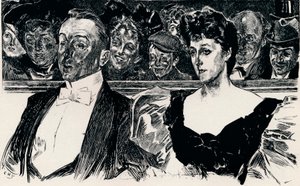 Tiyatroda, c1876-1898, 1898 by Charles Dana Gibson