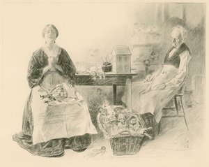 Caleb Plummer ve kızı by Charles Dana Gibson