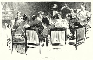 Yapboz, akşam yemeğini ödeyen adamı bulun (litho) by Charles Dana Gibson
