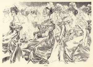 Bir çizim odası için bekliyorum by Charles Dana Gibson