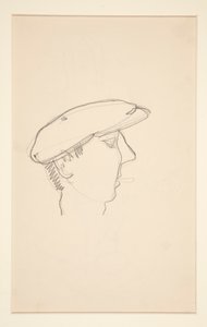 Adamın Başı Sigara İçiyor (rekto); Şemsiyeli Kadın (verso) by Charles Demuth