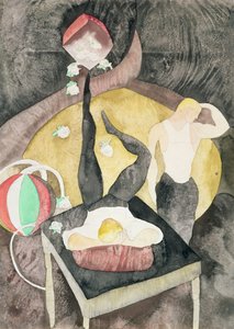 İki Acrobat Hokkabaz, 1916 (kağıt üzerinde wc) by Charles Demuth