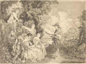 aşk dersi by Charles Dupuis after Antoine Watteau