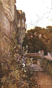 Terasta, Haddon Salonu (suluboya) by Charles Earle