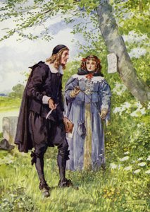 George Herbert, Bemerton yolunda (renkli taş) by Charles Edmund Brock