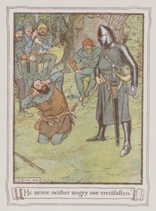 Ivanhoe için Sir Walter Scott tarafından yapılan çizim (renkli taş) by Charles Edmund Brock